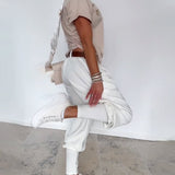 Pantalon Mode Couleur Unie Court