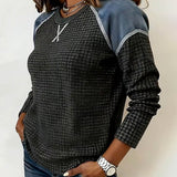 Top Avec Texture en Waffle, Manches Raglan Et Design En Blocs De Couleur