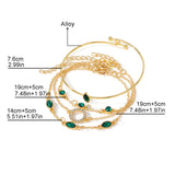 Ensemble de quatre bracelets en strass en forme de losange circulaire