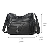 Sac bandoulière en cuir souple avec multipoches