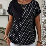 T-shirt Col Rond Imprimé Pois