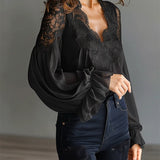 Chemisier Dentelle Patchwork Col V