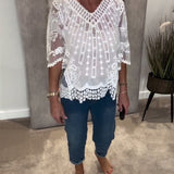 Blouse En V Élégant