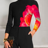 T-shirt skinny à col montant