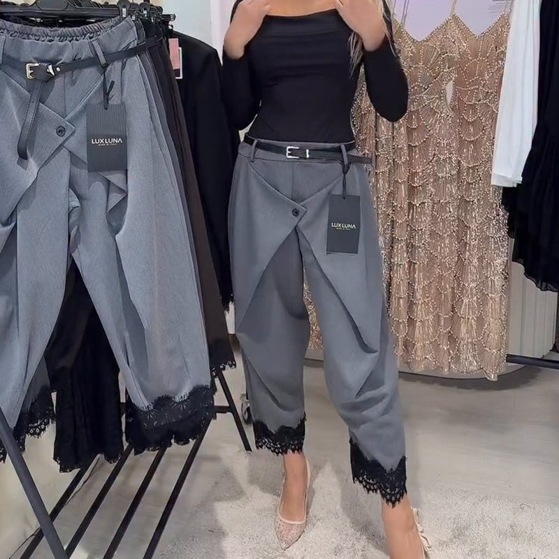 Pantalon À La Mode Dentelle Broderie Harem