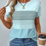 T-Shirt À Manches Courtes Imprimé Rayé