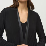 Manteau à poches en patchwork de couleur unie tendance