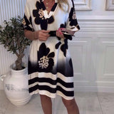 Robe décontractée à col montant imprimée