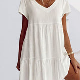 Robe ample décontractée à manches courtes