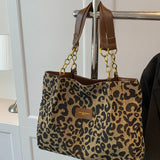 Sac porté épaule imprimé léopard