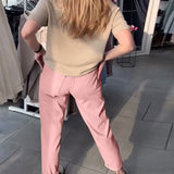 Pantalon Uni Décontracté Droit