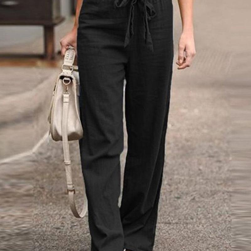 Pantalon à jambes droites et taille élastique