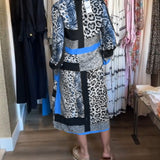 Robe imprimé géométrique léopard