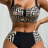 Bikini Deux-Pièces Imprimé Stylé