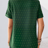 T-shirt avec col en V et bouton