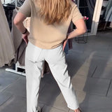 Pantalon Uni Décontracté Droit
