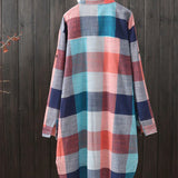 Chemise à manches longues avec imprimé à carreaux