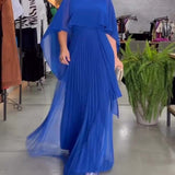 Robe longue à col rond et ligne A