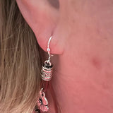 Boucles d'oreilles simples en cuir boho avec fleur en corde