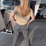 Pantalon Uni Décontracté Droit