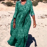 Robe imprimée ample à manches 3/4