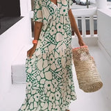 Robe ample imprimée à col en V