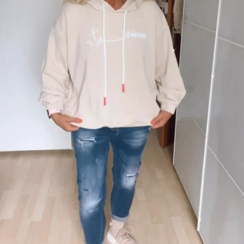Sweats à capuche amples à imprimé ancre