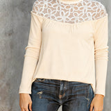 Haut Col Roulé Dentelle Sheer Tricot