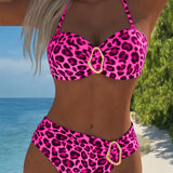 Bikini Boucle Métal Mode Léopard