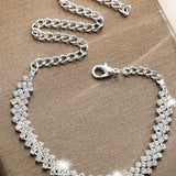 Bracelet de cheville en strass losange irrégulier
