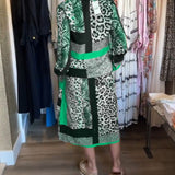 Robe imprimé géométrique léopard