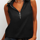 Gilet de couleur unie avec zip