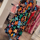 Robe décontractée à manches cloche et imprimé floral coloré