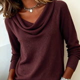 Pull Tendance À Manches Longues Avec Col En Fourrure
