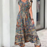 Robe élégante à imprimé vintage