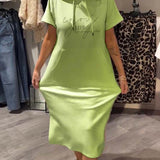 Robe À Capuche Décontractée Cordon