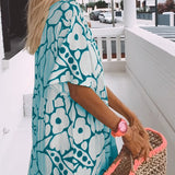 Robe ample imprimée à col en V