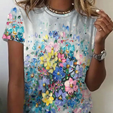 T-shirt imprimé col rond simple