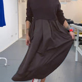 Robe longue décontractée de couleur unie