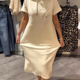 Robe À Capuche Décontractée Cordon