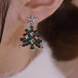 Boucles d'oreilles à tige en forme de sapin de noël