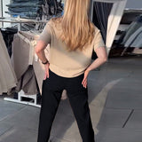 Pantalon Uni Décontracté Droit