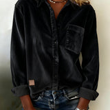 Chemise Tendance Velours Côtelé Revers