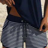 Tankini Simple Rayé Boxer