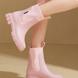 ☔️Bottes Imperméable Anti-Dérapant Semelle Épaisse Mi-Mollet