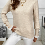 Pull Élégant Orné De Dentelle