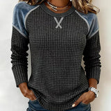 Top Avec Texture en Waffle, Manches Raglan Et Design En Blocs De Couleur