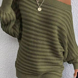 Pull côtelé décontracté de couleur unie