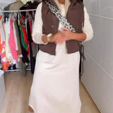 Manteau gilet à capuche de couleur unie
