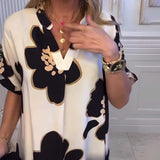 Robe décontractée à col montant imprimée